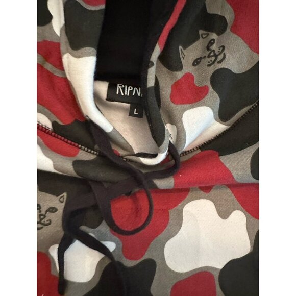 Ripndip red grey camo hoodie cat camouflage size l - Picture 3 of 3